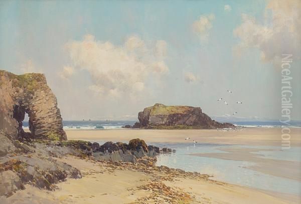 Chapel Rock, Perranporth, Cornwall - view 1