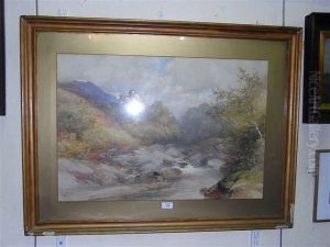 Moorland River Scene by Frederick John Widgery