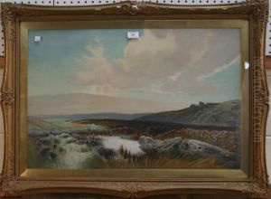 West Country View With Rocks Near A Pool Of Water by Frederick John Widgery