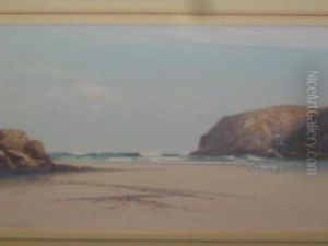 Beach Scene With Seagulls by Frederick John Widgery