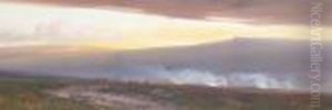 Burning The Gorse And Heather Near The Tor Cleave, Dartmoor.