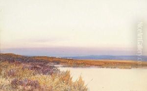Extensive Moorland Scene With Sheep Grazing by Frederick John Widgery