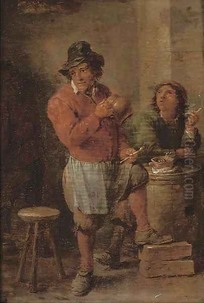 Boors smoking in a tavern - view 1
