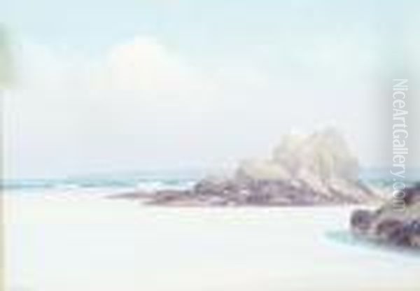 North Cornish Beach At Low Tide - view 1
