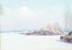 North Cornish Beach At Low Tide by Frederick John Widgery