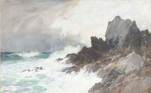 Waves Crashing Against The Headland