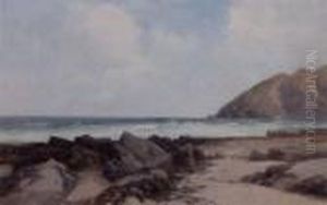 Lynmouth Bay And Foreland Point, North Devon Signed, Bodycolour by Frederick John Widgery