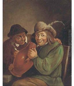 Peasants smoking and drinking in a tavern 5 by David The Younger Teniers