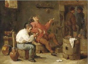 Smokers in an inn by David The Younger Teniers