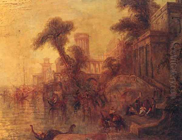 A Capriccio with Figures on a Quay - view 1