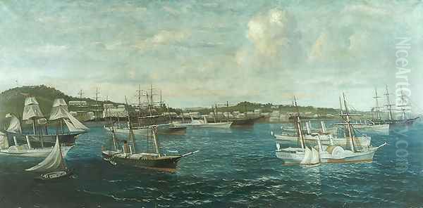 Blockade Runners in Port at St. George, Bermuda, c.1861-65 - view 1