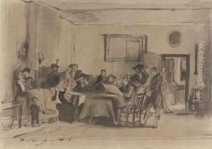 Sketch For 'reading The Will' by Sir David Wilkie