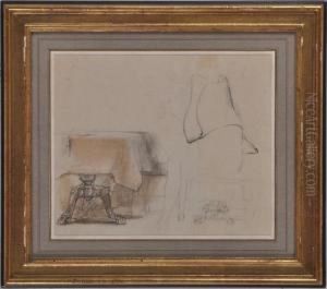 Studies For Duke Of Wellington, 
Representing His Grace Writing To The King Of France On The Night Before The Battle Of Waterloo by Sir David Wilkie