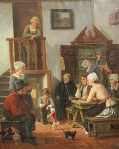 Tavern Interior With A Dancing Poodle