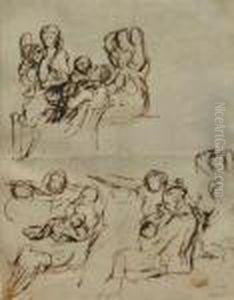 Deux Etudes De Personnages by Sir David Wilkie