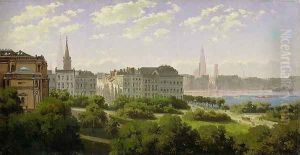 The Hamburg Kunsthalle and the Wallanlagen at the Glockengiesserwal, 1875 by Rudolf von Turcke