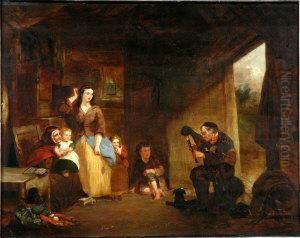 Interior With Family Listening To The Pipes by Sir David Wilkie
