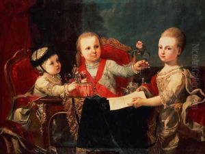 Three Princes, Children of Charles III by Francisco de la Traverse