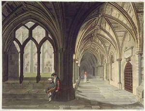 South East Angle of the Cloisters, plate T from Westminster Abbey, engraved by J.R. Hamble fl.1775-1825 pub. by Rudolph Ackermann 1764-1834 1812