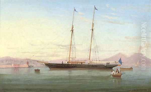 A British racing schooner lying off Naples - view 1