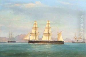 Ironclads of the Mediterranean fleet off the Italian coast by de Simone Tommaso