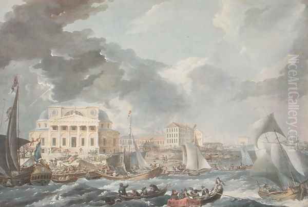 Stock Exchange in St. Petersburg, 1787 - view 1
