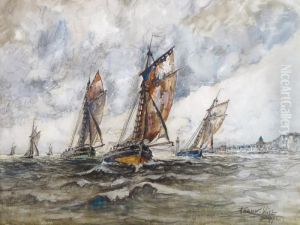 Bateaux De Peche Devant Dieppe by Frank Will
