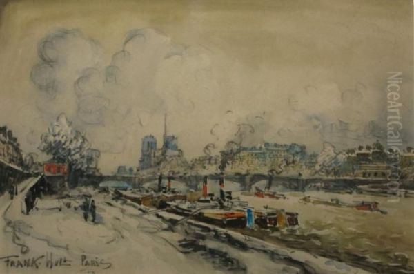 Pecheurs A La Ligne Sur Les Quais - view 1