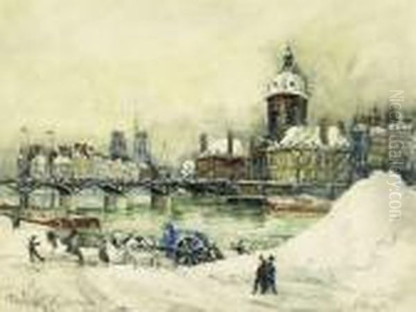Le Pont Des Arts Sous La Neige - view 1