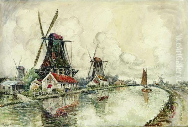 Moulins Au Bord Du Fleuve - view 1