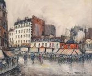 Rue Lepic,les Marchands De Quatre Saisons by Frank Will