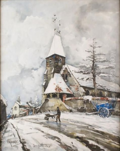 Eglise Et Village De Goupillieres Dans Les Yvelines Sous La Neige - view 1
