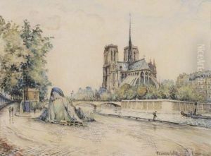 Les Quais Au Chevet De Notre Dame by Frank Will