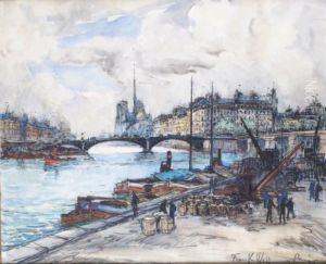 La Seine Et Notre-dame by Frank Will