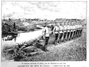 Military Barracks of Regina where Louis Riel was detained, illustration from LIllustration, published 21st November 1885 by Georges Tiret-Bognet