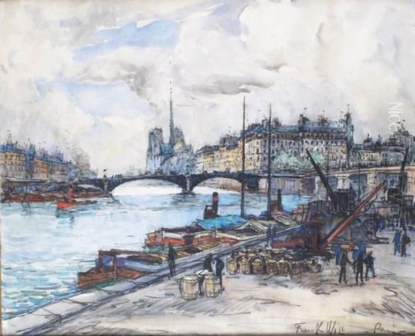 La Seine,
Notre-dame Et Le Pantheon - view 1