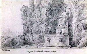 View of a Fountain in the Garden of the Villa Medici, Rome, c.1815-20 by Claude Thienon