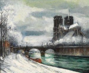 Notre-dame Sous La Neige, Vue Des Quais