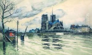 La Seine Pres De Notre Dame by Frank Will