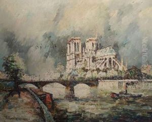 Le Pont De L'archeveche Et Notre Dame, Paris by Frank Will