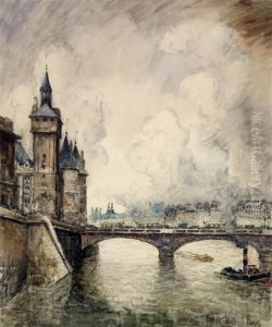 Le Pont-neuf Devant La Conciergerie by Frank Will