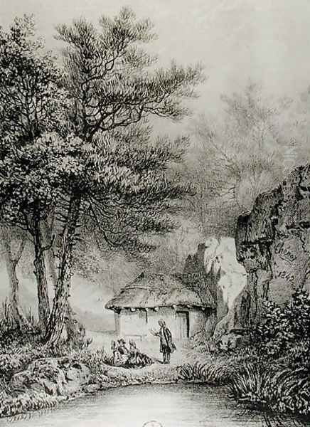 Jean-Jacques Rousseaus 1712-78 Cabin at Ermenonville, 1842 - view 1