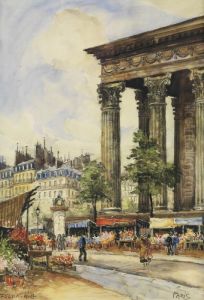 Les Fleuristes Pres De L'eglise De La Madeleine by Frank Will