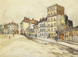 Rue Animee A Montmartre by Frank Will
