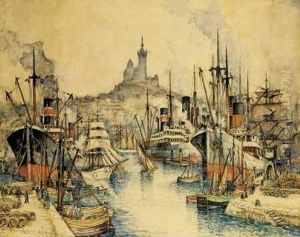 Le Port De Marseille Et Notre-dame by Frank Will