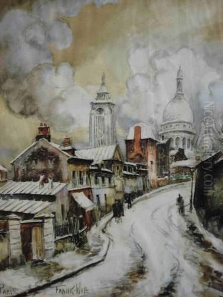 Paris - Rue Lepic A Montmartre
 Aquarelle, Signee Et Situee <paris> En Bas A Gauche. - view 1