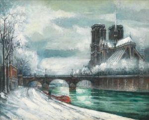 Notre Dame Sous La Neige by Frank Will