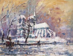 Paris, Notre-dame Sous La Neige by Frank Will