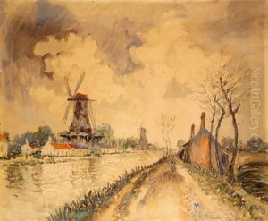 Moulins Au Bord D'un Canal by Frank Will