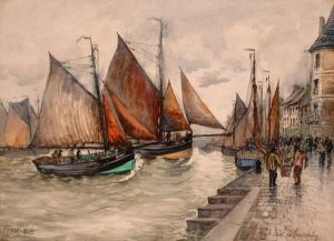Le Retour De La Peche Au Port De Saint-valery by Frank Will